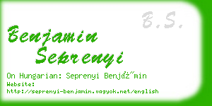 benjamin seprenyi business card